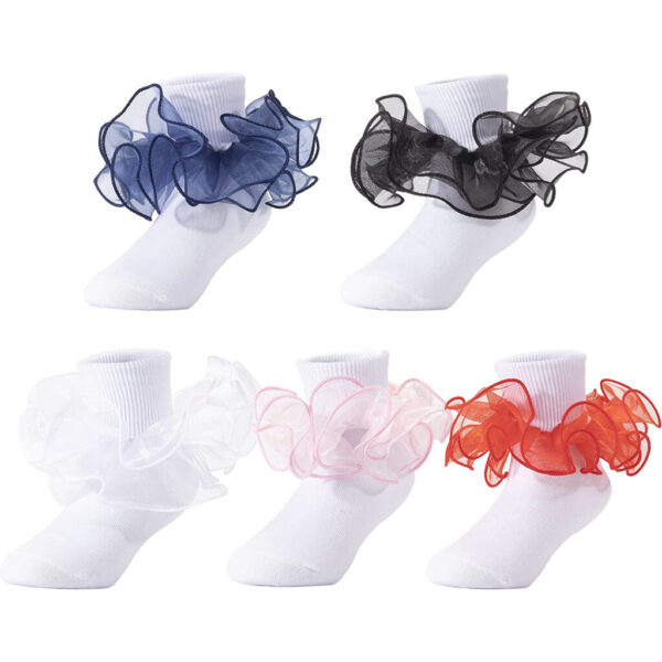 WhiteTutu Socks for Adults and Newborn Toddler Ruffle Socks Total 32 Colors Pageant Fanfare Socks